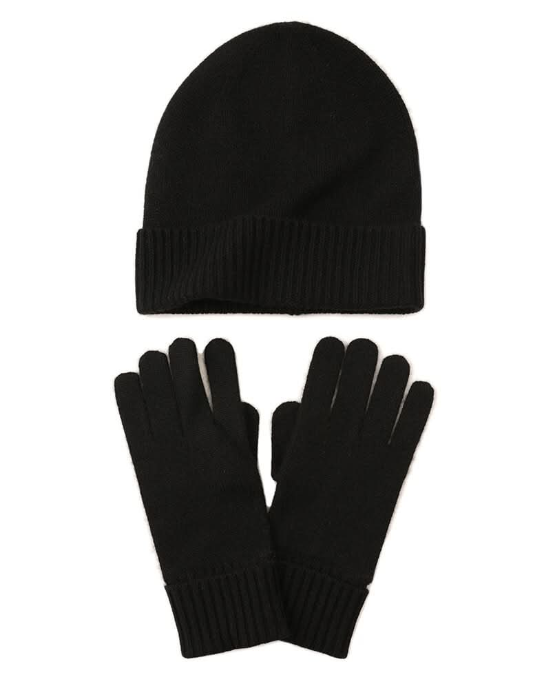 men's cashmere beanies and gloves send in black color, winter must have