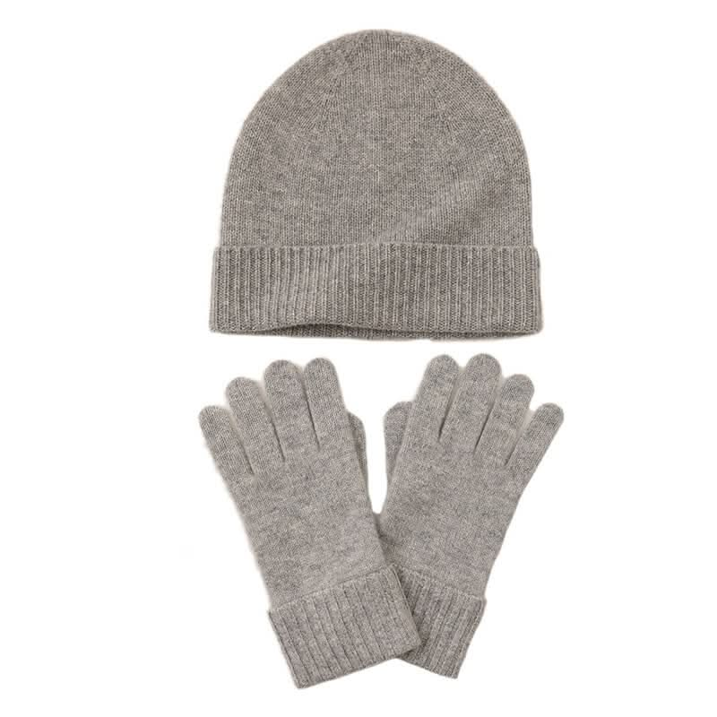 men's cashmere beanies and gloves send in grey color, winter must have