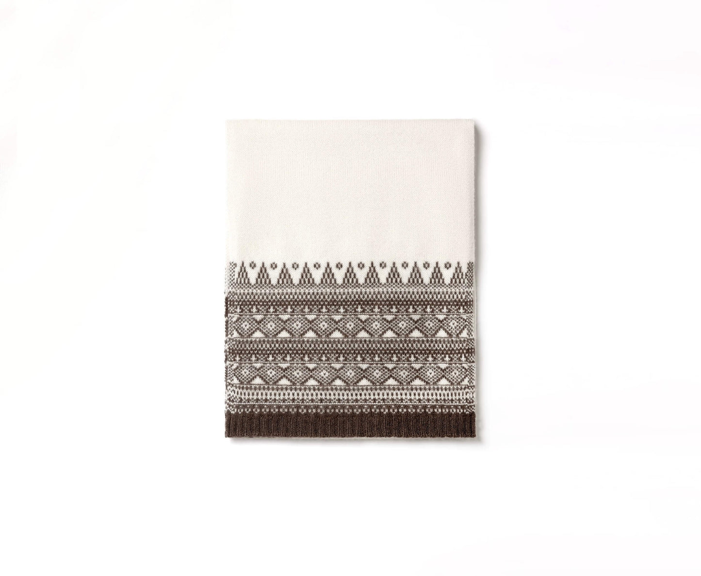 Fair Isle geometric cashmere knit scarf,Long pure cashmere scarf with geometric design