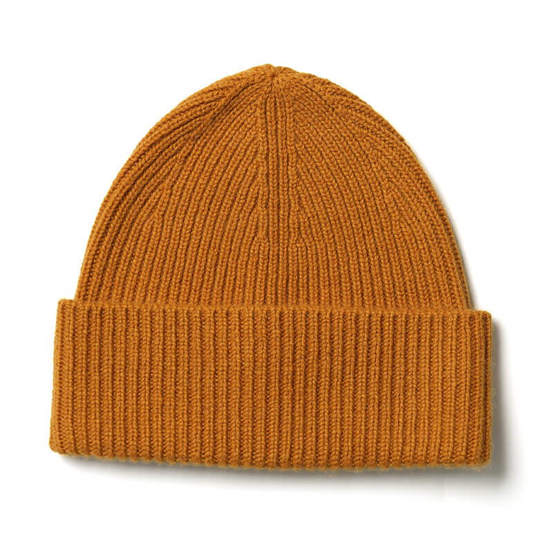 women's men's cashmere ribbed beanie hats in glod, the best Christmas gifts