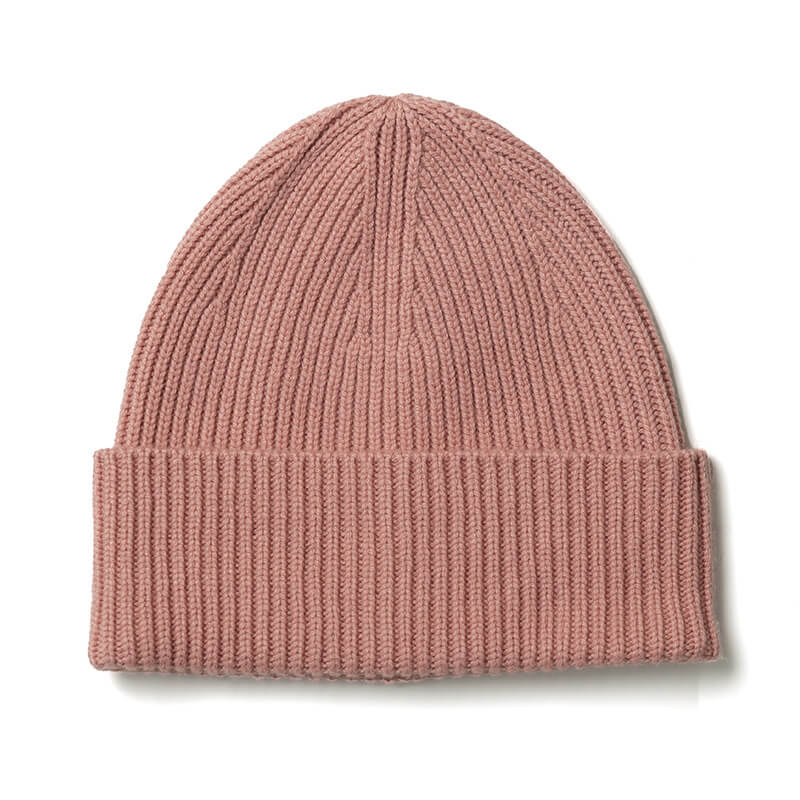 women's men's cashmere ribbed beanie hats in powder pink, the best Christmas gifts