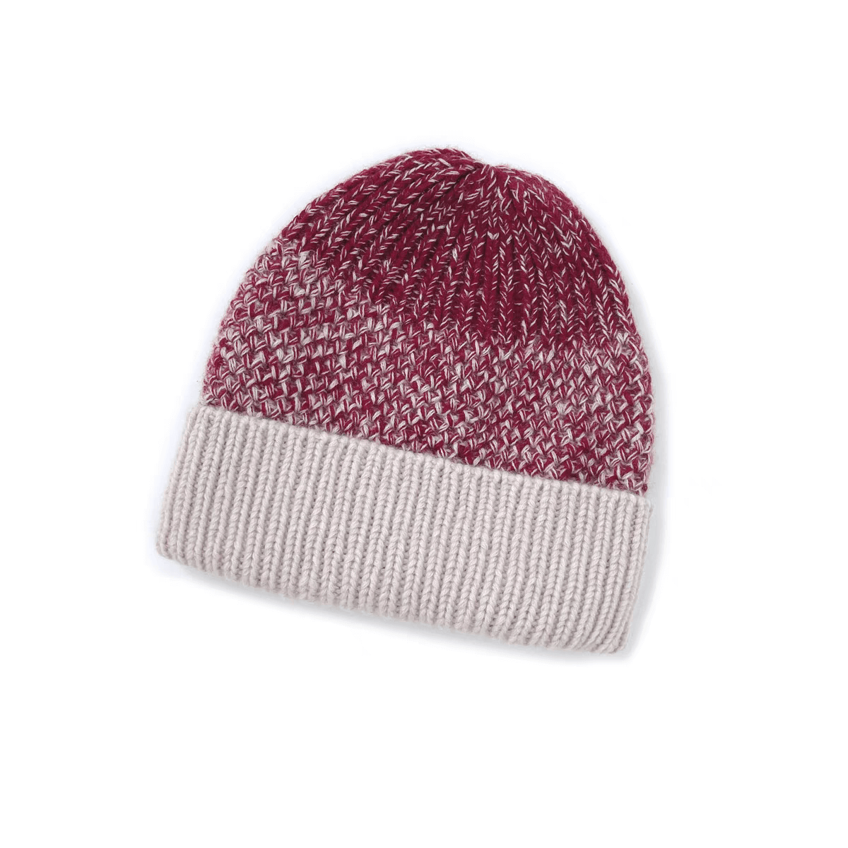 women's cashmere beanie chunky hats in wine red