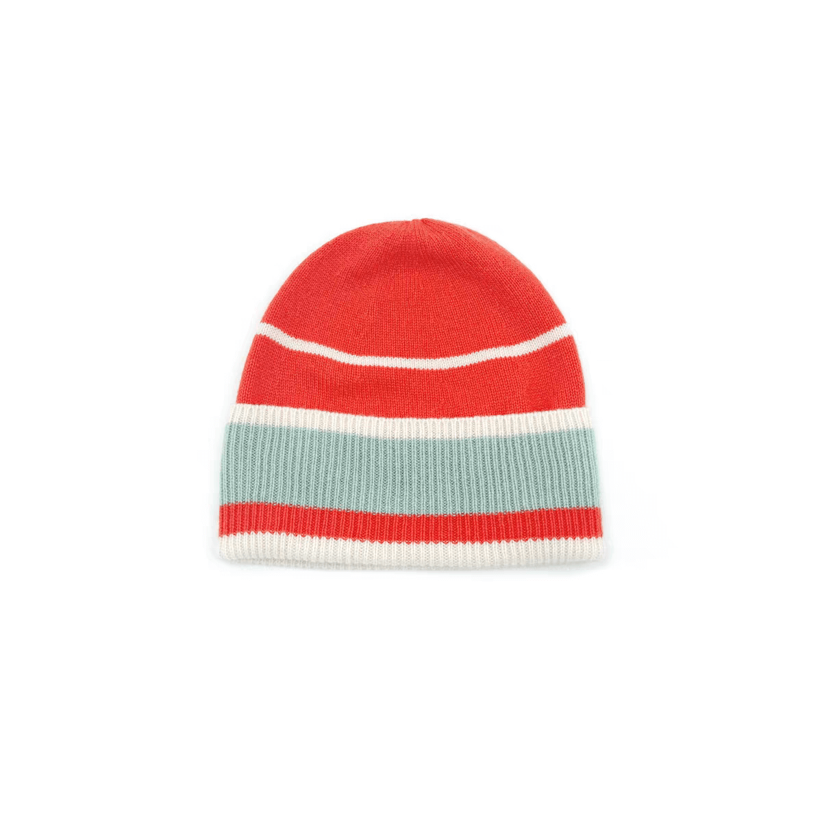 Italian-Designed Colorful Knit Luxurious 100% Cashmere Beanie in red 