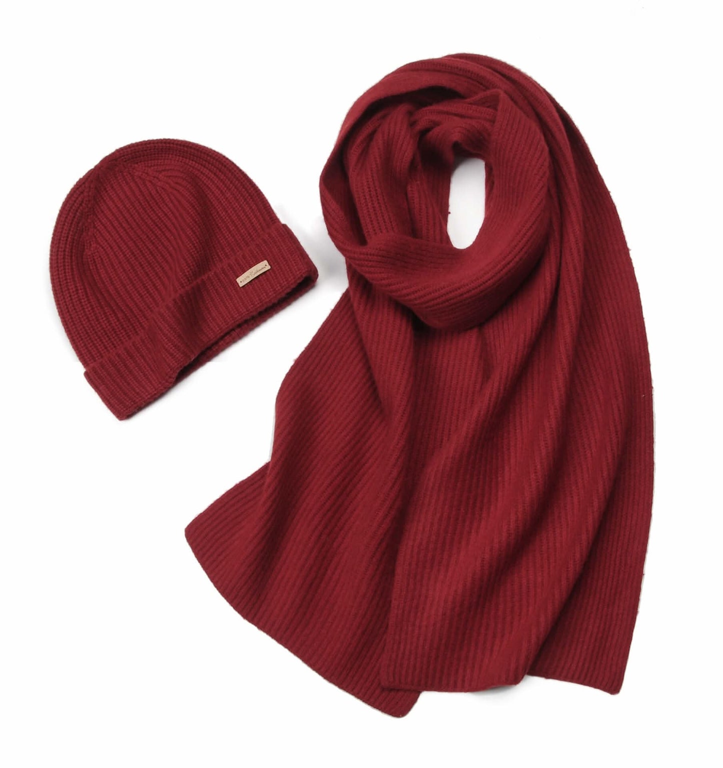 cashmere beanie hat and scarf set