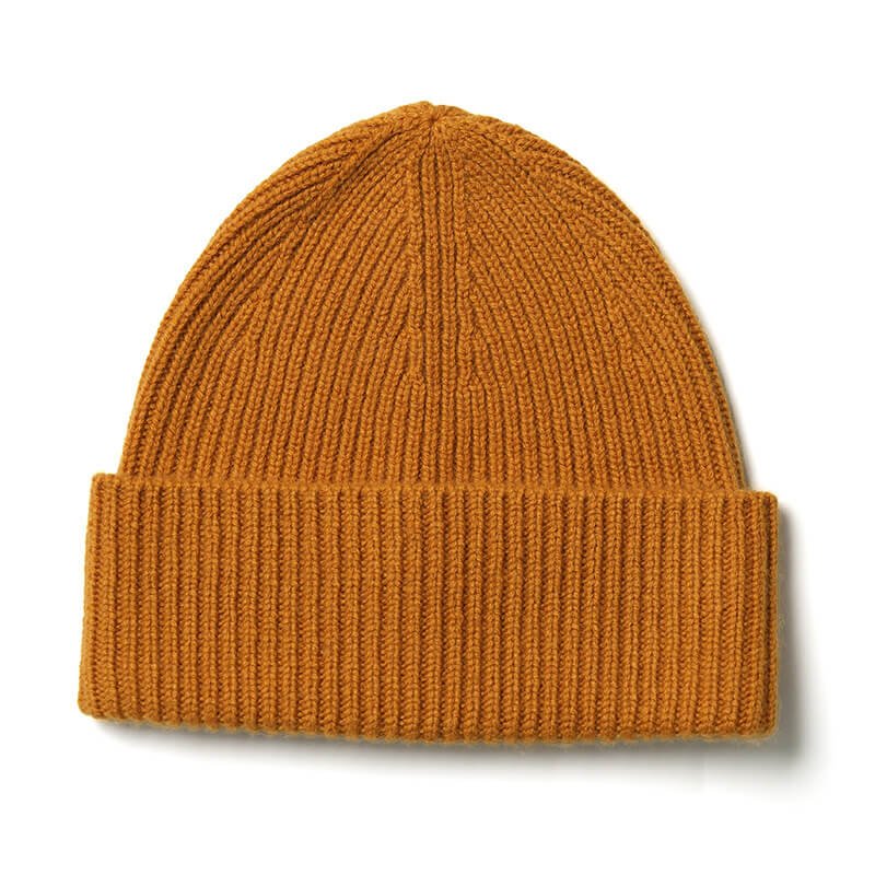 women's men's cashmere ribbed beanie hats in glod, the best Christmas gifts