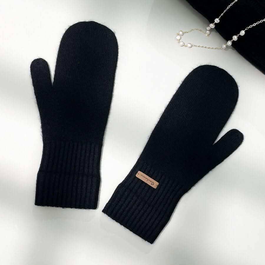 women pure cashmere mitten gloves