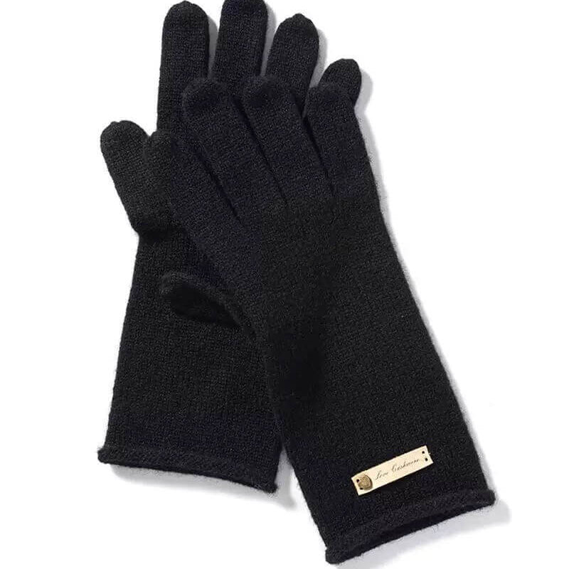 Women’s 100% Cashmere Gloves in black