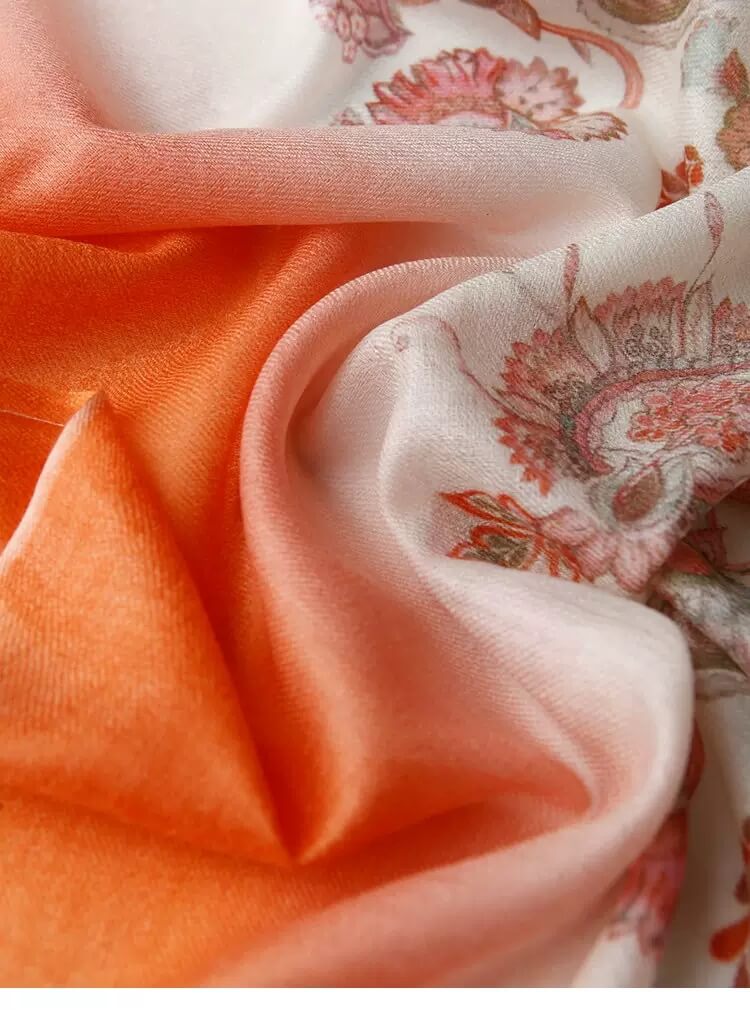 Blue and White Gradient Cashmere Scarf Wrap