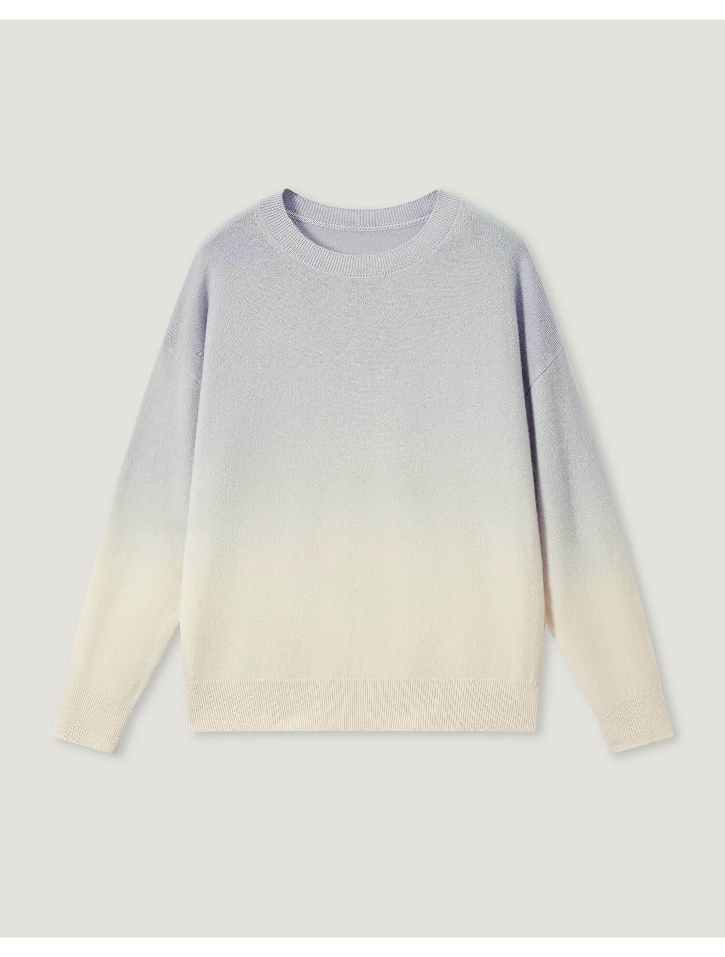 Blue ombré cashmere pullover for women, soft and elegant