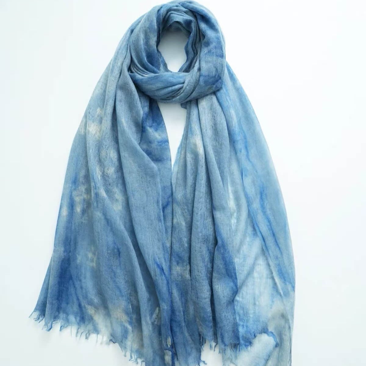  ultra-lightweight 100% Cashmere Scarf Shawl in blue