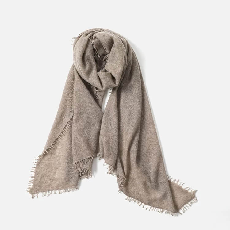 Camel cashmere lightweight knit wrap for women, breathable cashmere wrap