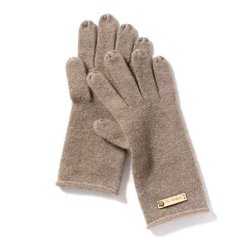Women’s 100% Cashmere Gloves in camel