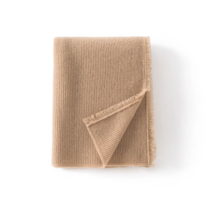 Luxurious 100% Cashmere Scarf Wrap | Reversible knit Fringe Shawl for Women