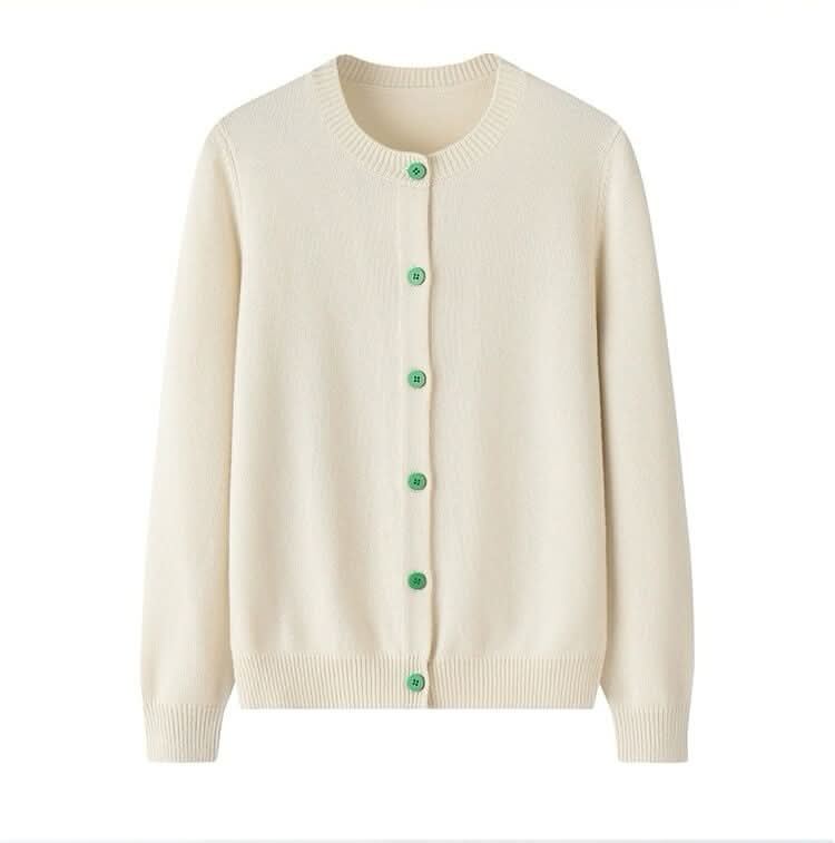 women's cashmere crew neck cardigan sweater. cashmere cardigan for women luxury knitwear