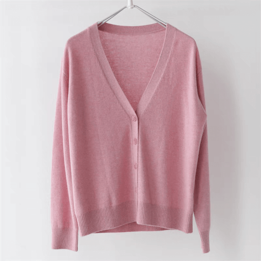 women's cardigan cashmere sweater in pink color, cashmere cardigans for ladies