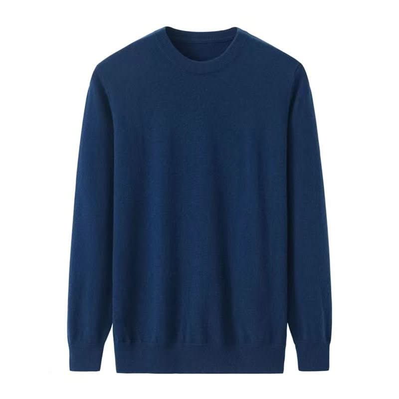 midnight blue cashmere crew neck sweater for men