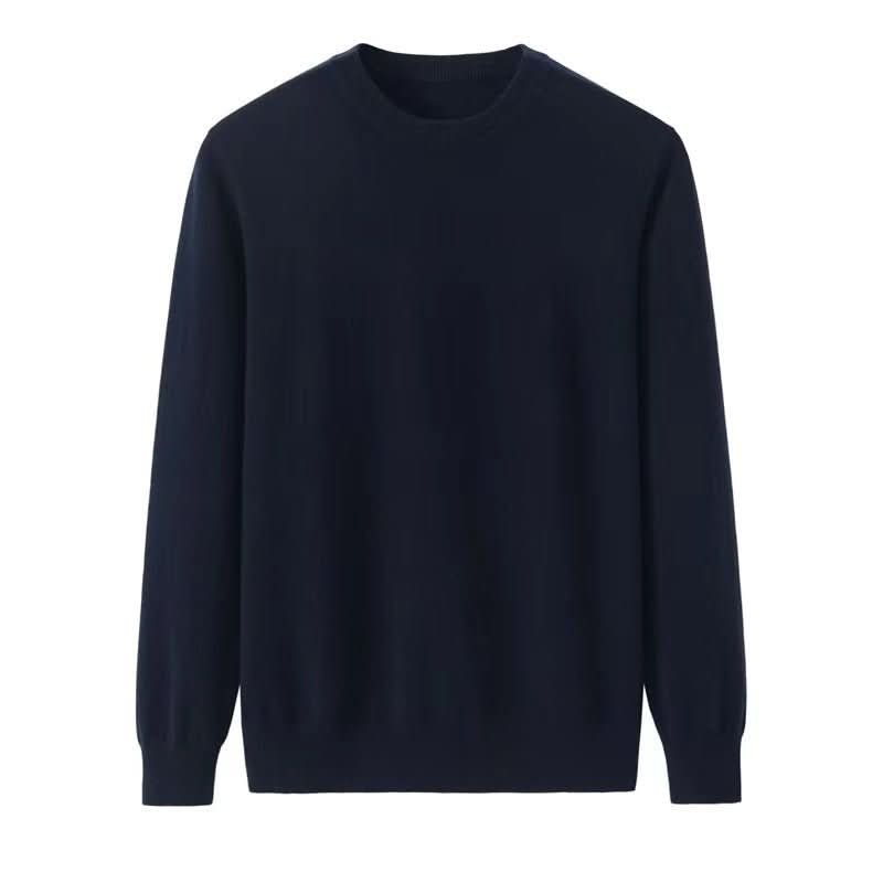 navy blue cashmere crew neck sweater for men