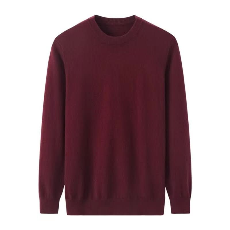 burgundy cashmere crew neck sweater for men, the best men's maroon crew neck cashmere crimson sweater