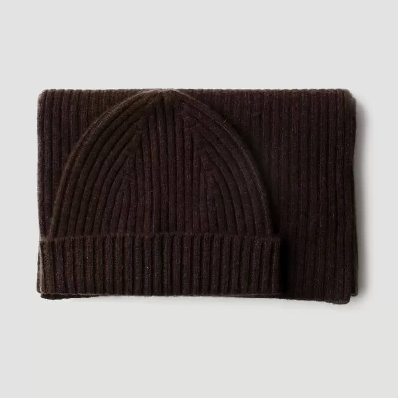 Elegant unisex cashmere rib-knit winter accessory
