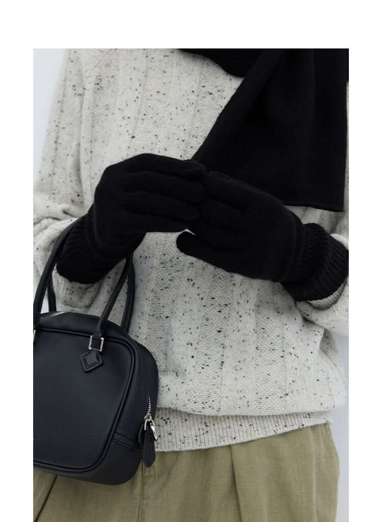 women cashmere gloves for women in black