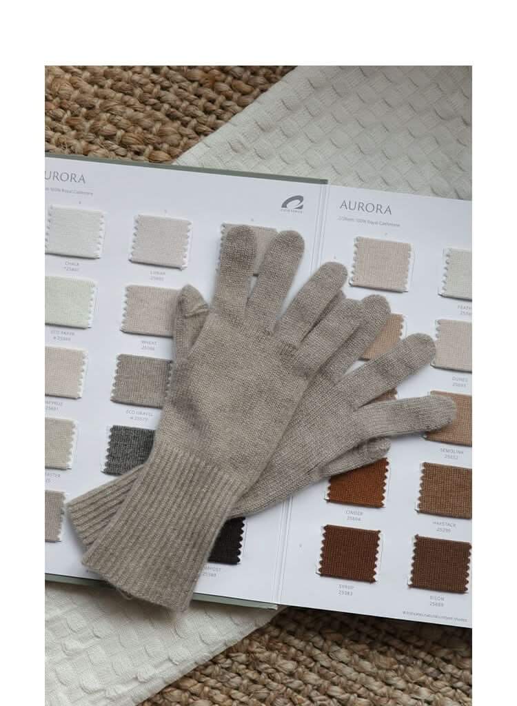 cashmere gloves for women in grey