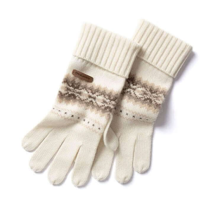 women's white color cashmere gloves,women's pure cashmere gloves for Christmas