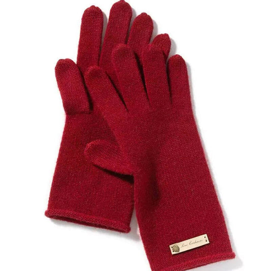 Women’s 100% Cashmere Gloves in red