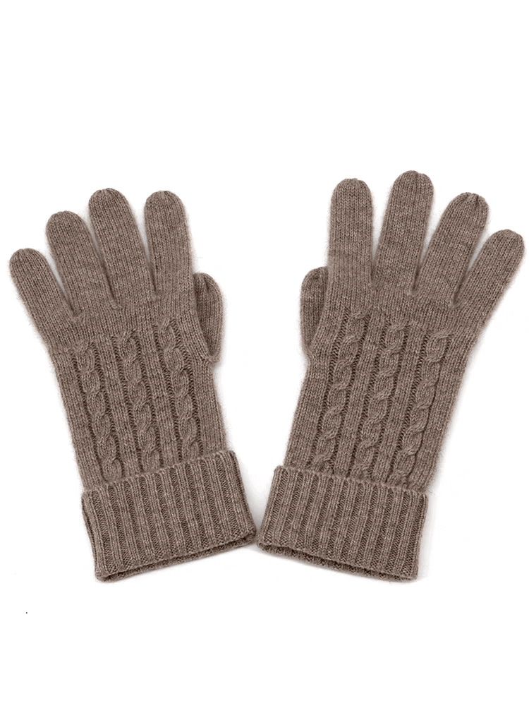 women cashmere camel color gloves 