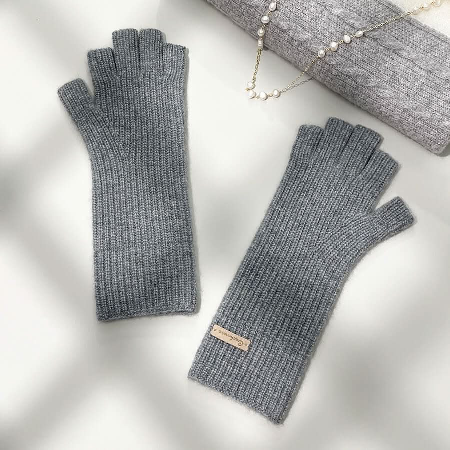 women pure cashmere chunky gloves