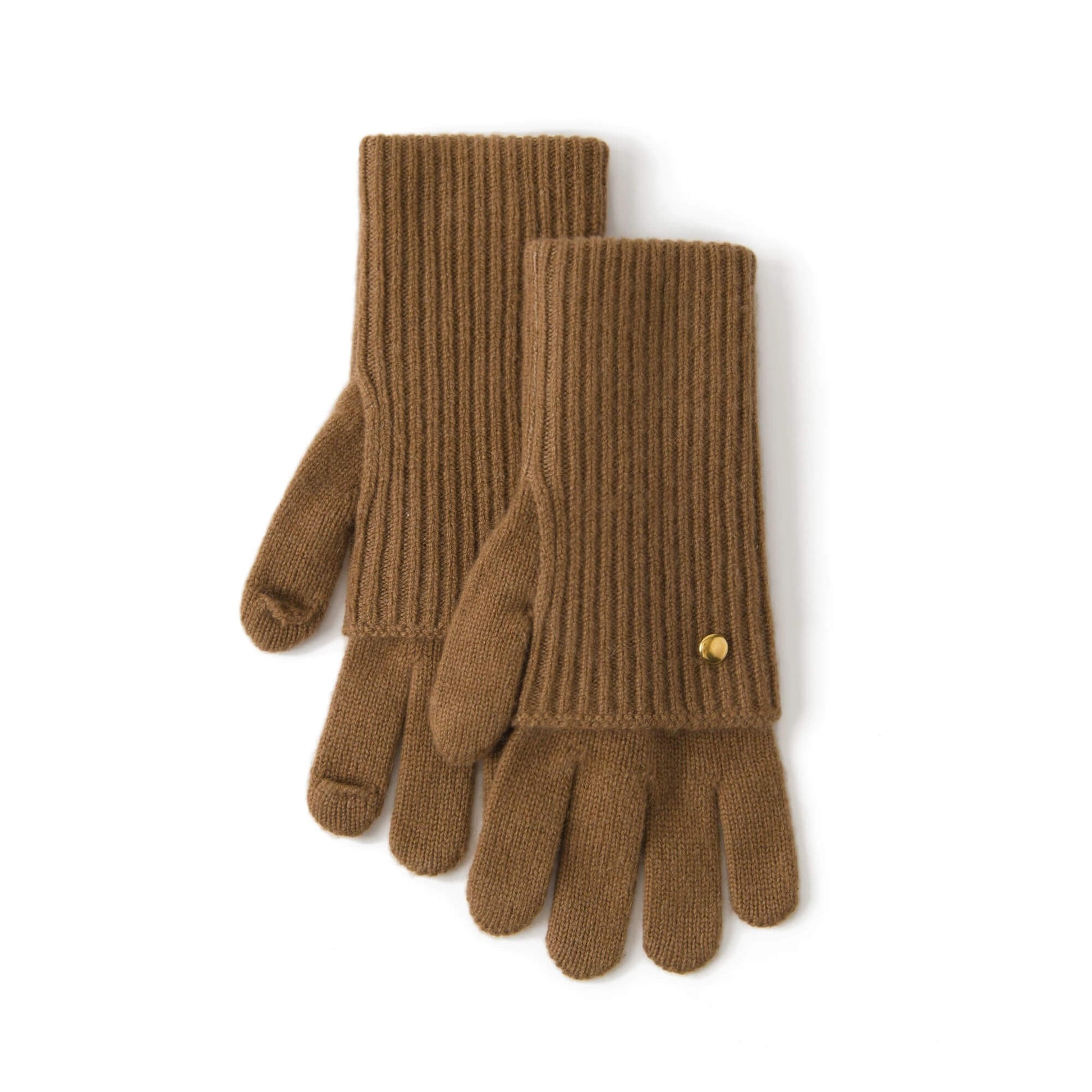 women's  long cashmere Touchscreen gloves in brown