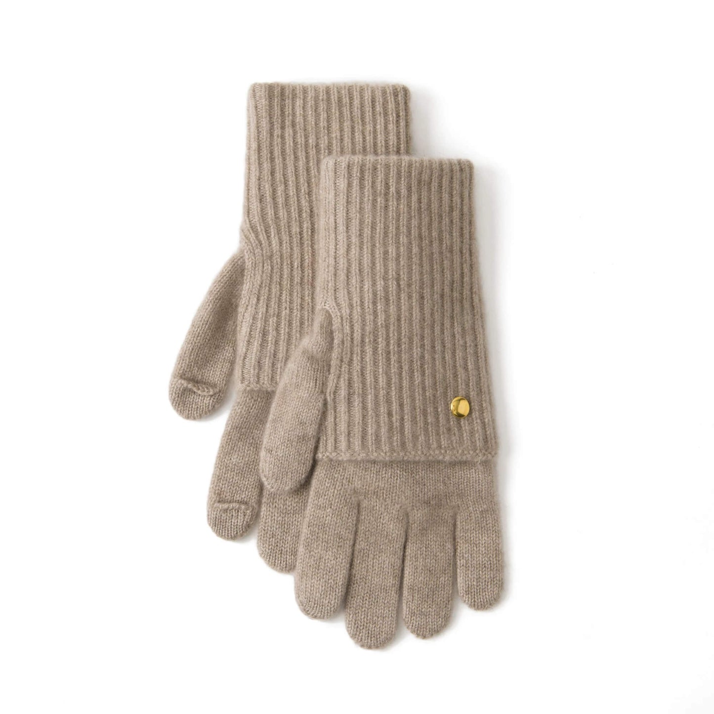 women's  long cashmere Touchscreen gloves in beige 