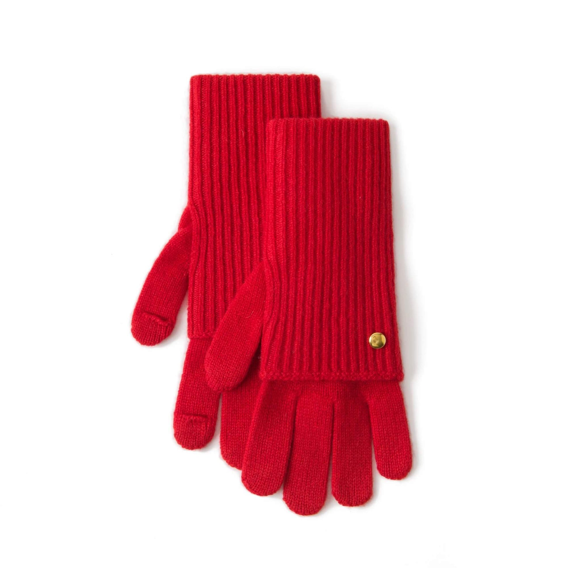 women's  long cashmere Touchscreen gloves in red