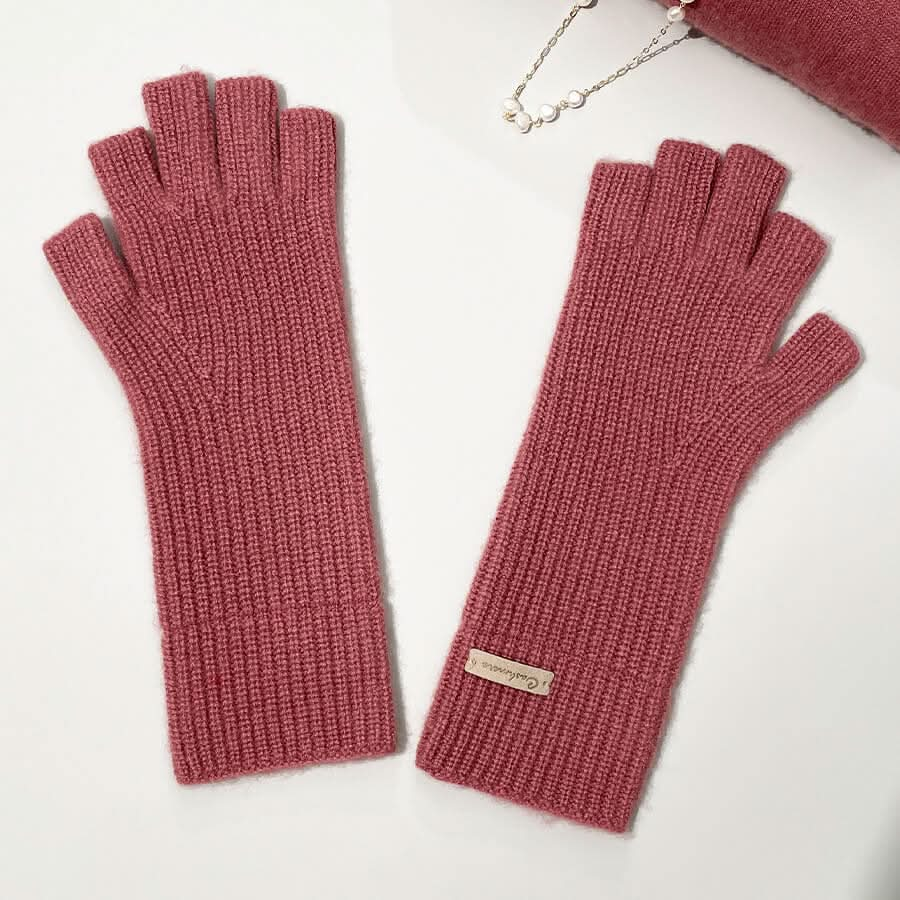 women pure cashmere chunky gloves