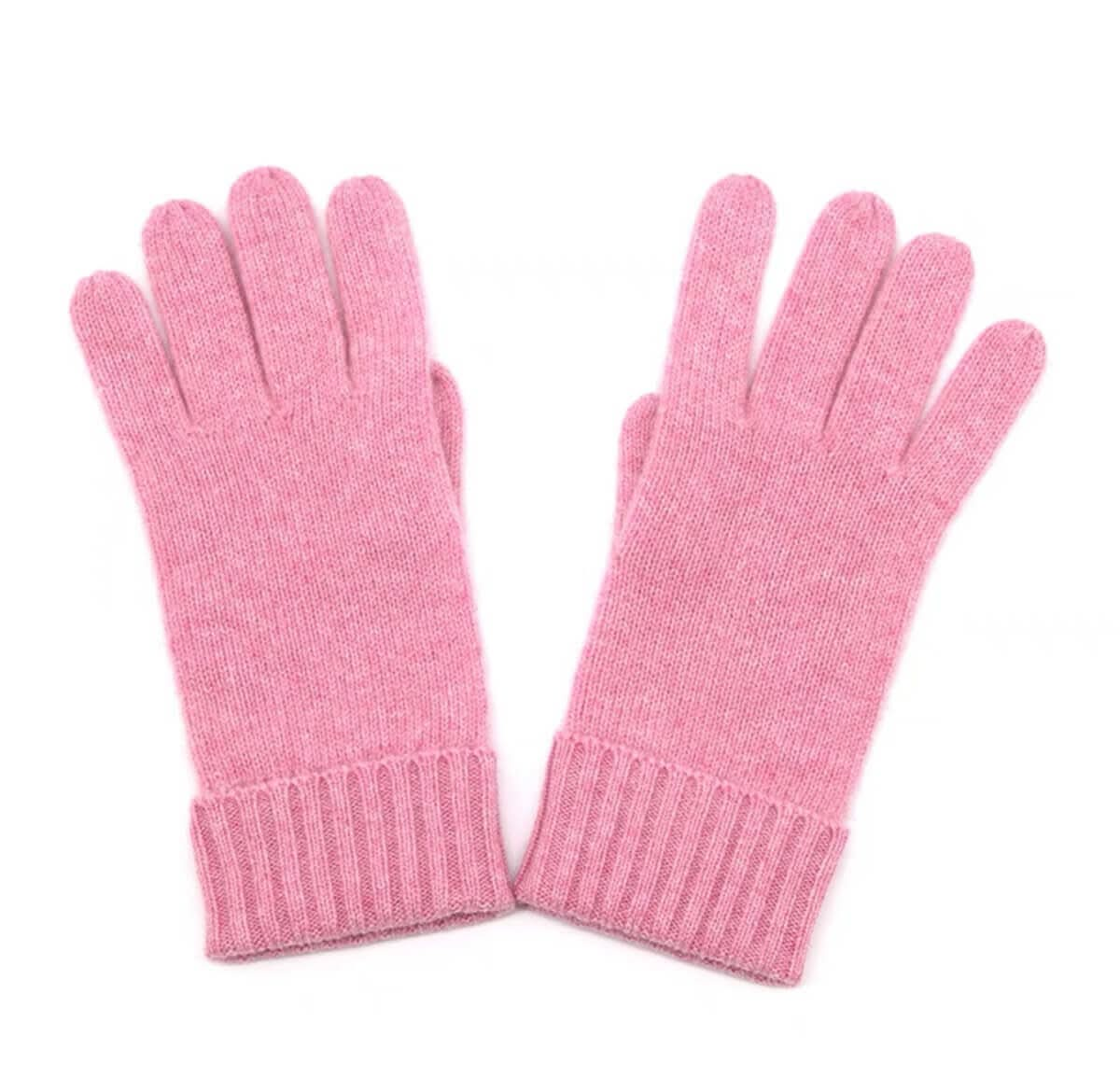 pink color pure cashmere gloves mittens