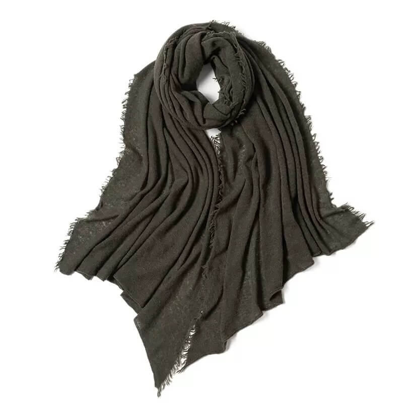 100% Pure Cashmere Lightweight Scarf in green color 