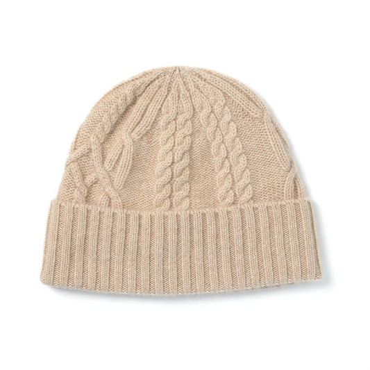 Luxurious 100% Cashmere Women’s Cable Knit Beanie