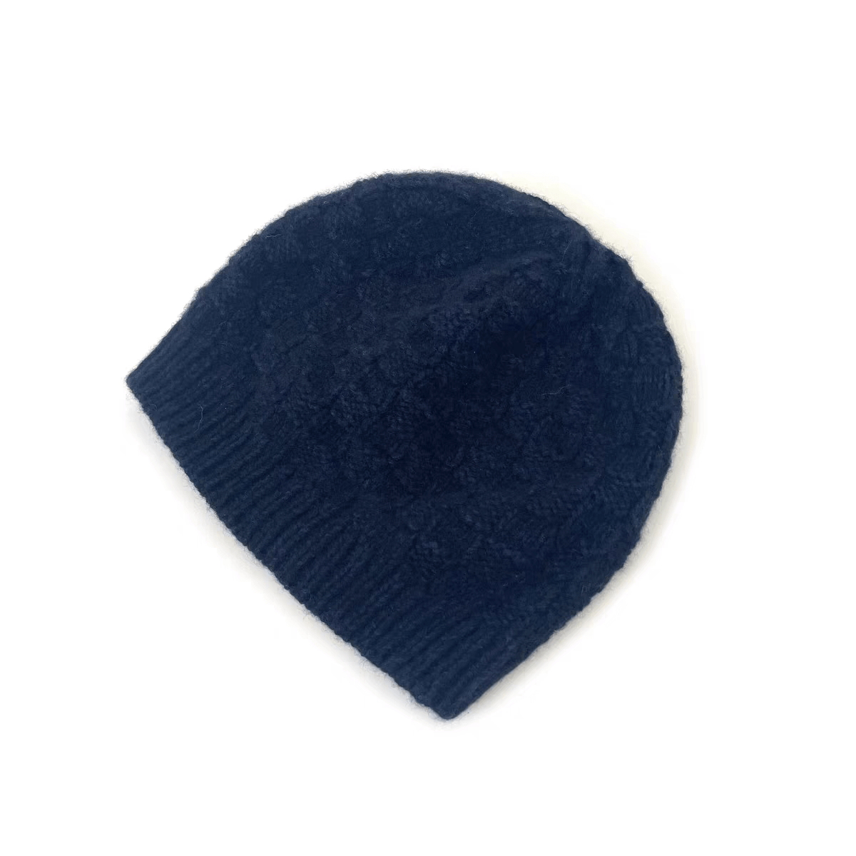 Premium Men's 100% White Cashmere Beanie - Timeless Warmth, Crafted for Comfort in navy blue