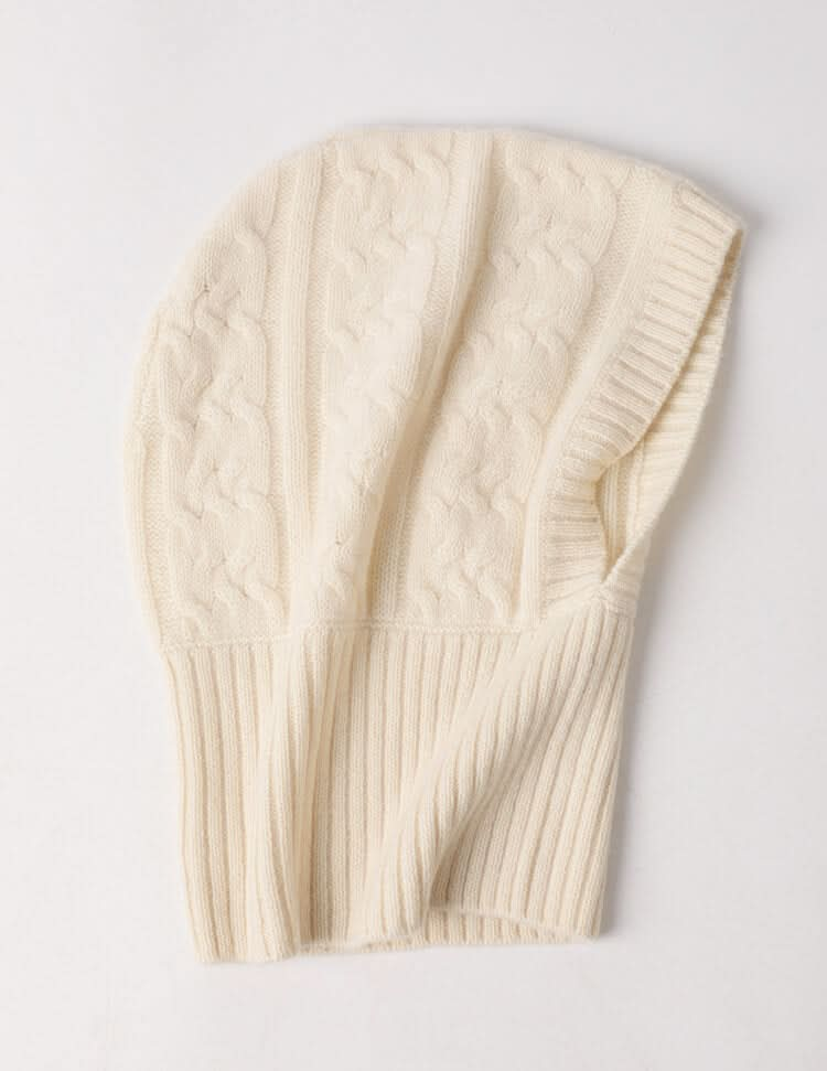 balaclava cashmere cashmere cable knitting white hats 