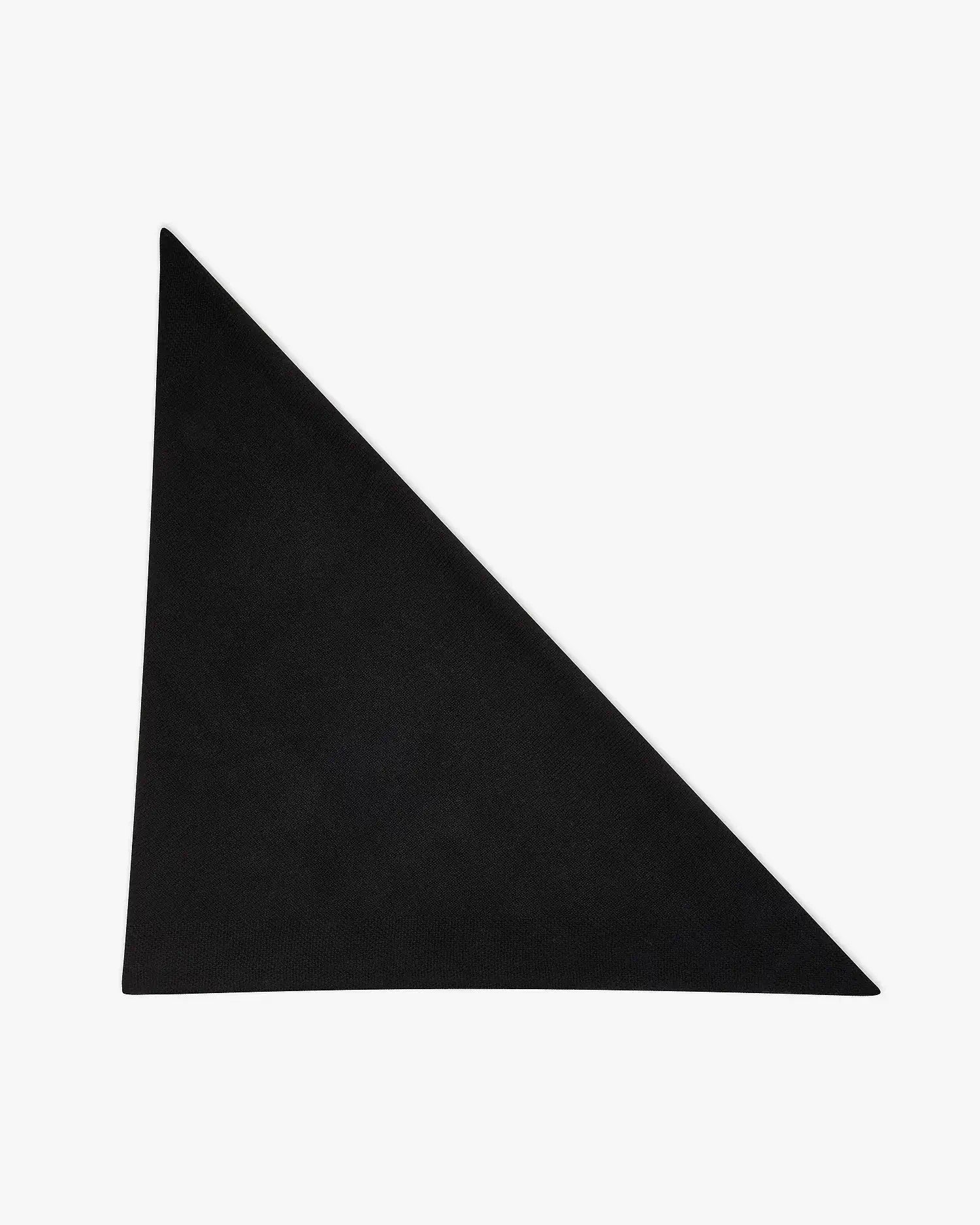 100% cashmere knitted triangle shawl in black for women