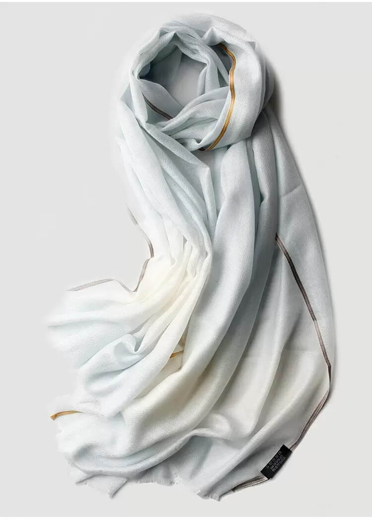 Blue lightweight cashmere travel wrap soft breathable cashmere scarf for women”