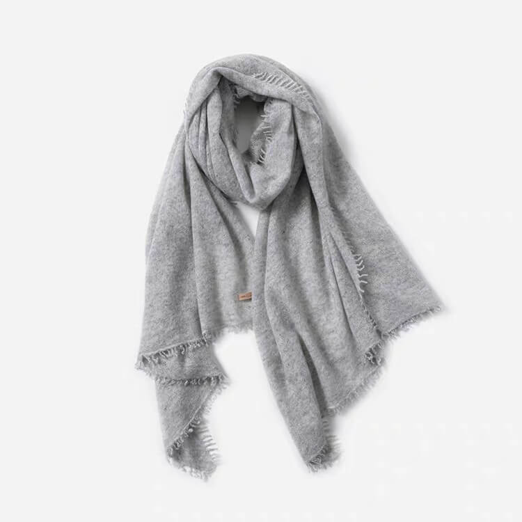 Light gray cashmere lightweight shawl 180×70cm”