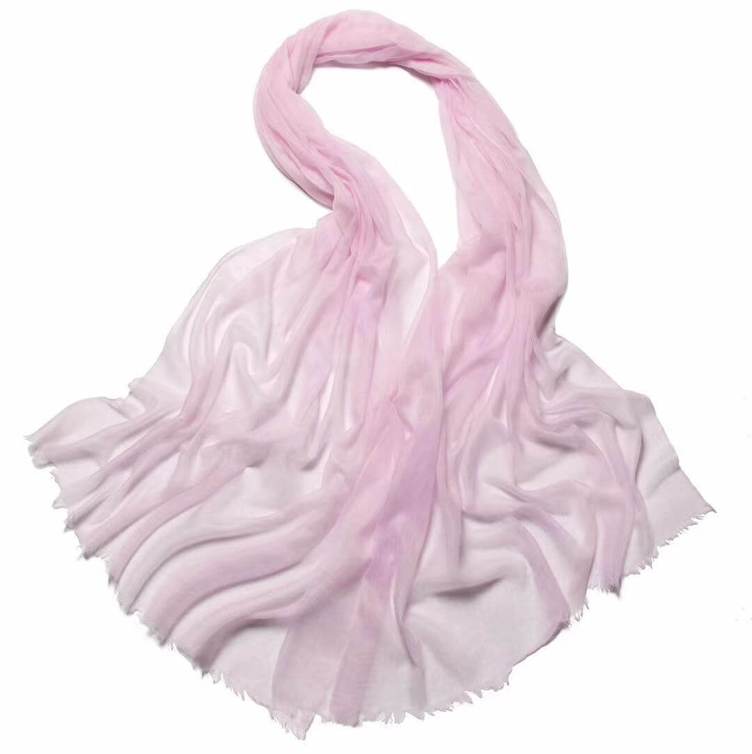 Featherlight 100% Cashmere Wrap Scarf – Ultimate Travel Luxury, Pure and Delicate in light pink