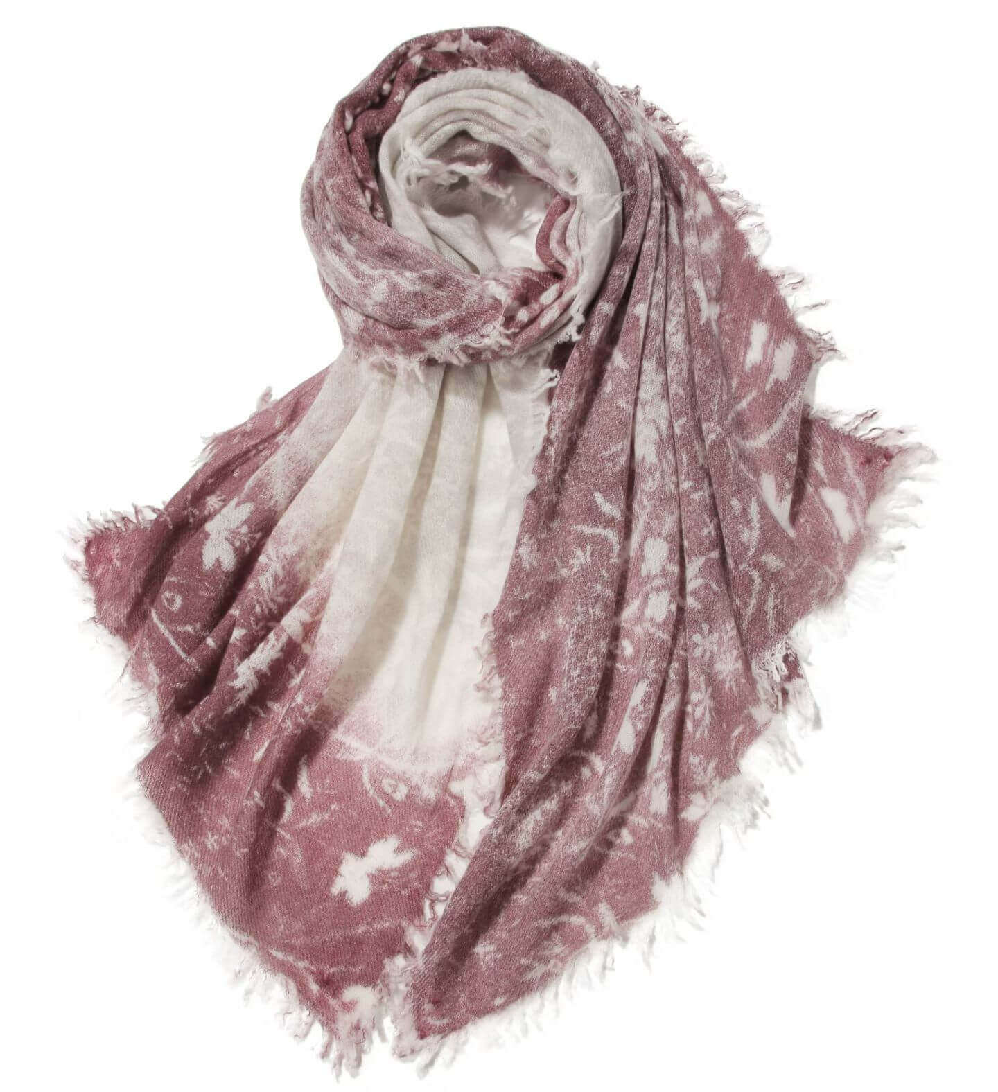 	Lightweight fall winter cashmere wrap with maple leaf print