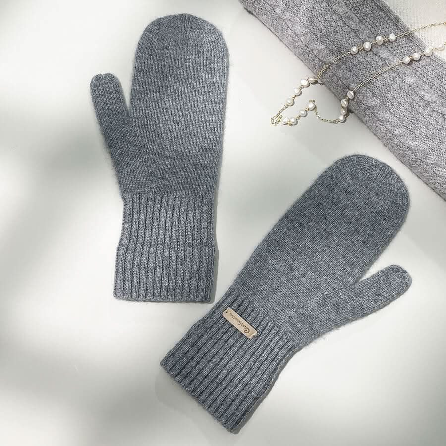 women pure cashmere mitten gloves