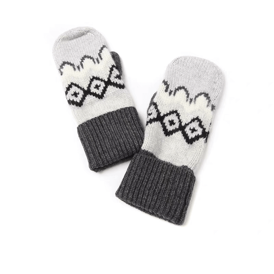 Luxurious 100% Cashmere Winter Gloves for Women – Timeless Jacquard Elegance