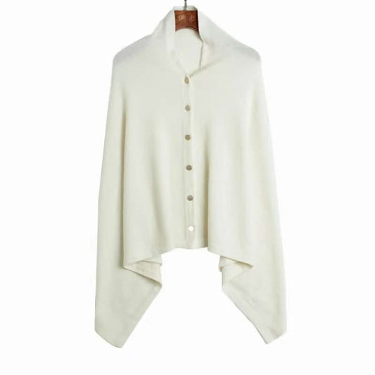 white color cashmere ponchos for women