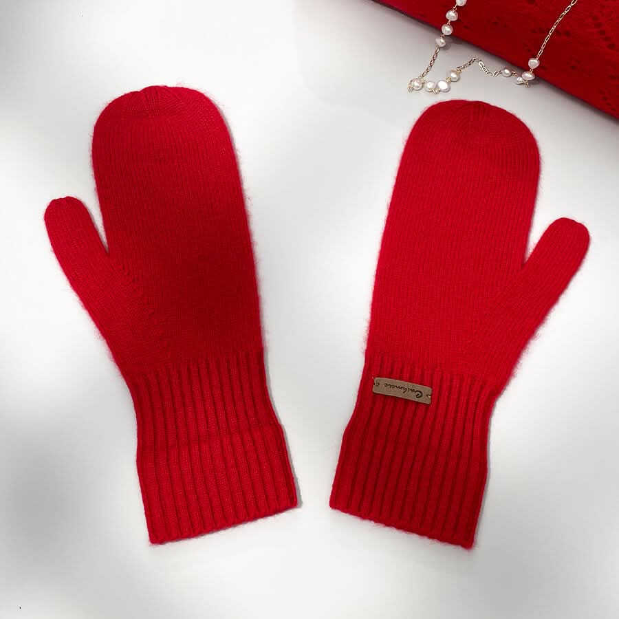 women pure cashmere mitten gloves