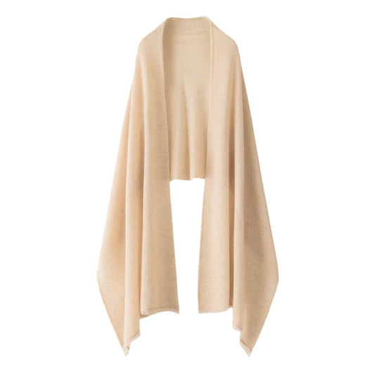 Luxurious 100% Cashmere Scarf Wrap | Reversible knit Fringe Shawl for Women