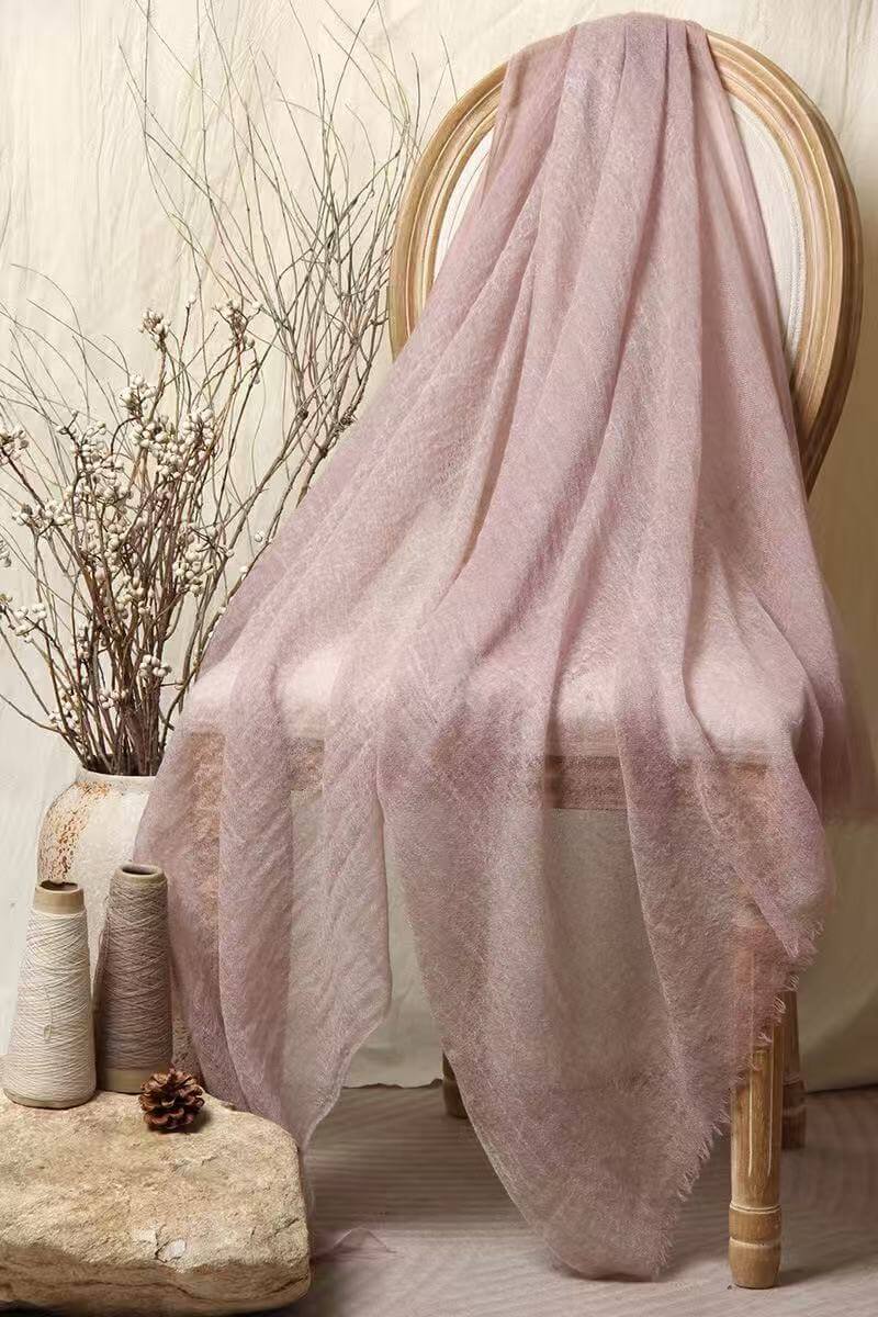 100% Cashmere Ultra-Light Textured Shawl Scarf | Luxury Wrap for Women