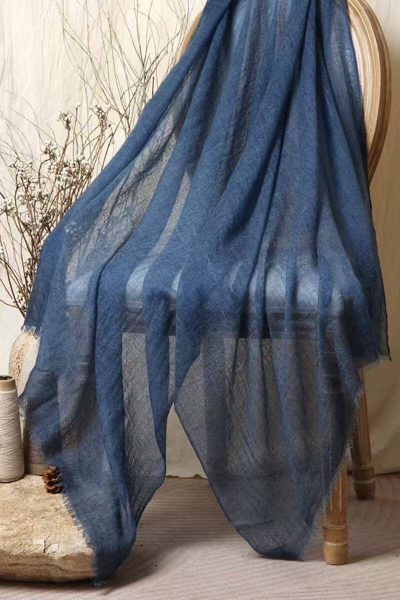 100% Cashmere Ultra-Light Textured Shawl Scarf | Luxury Wrap for Women